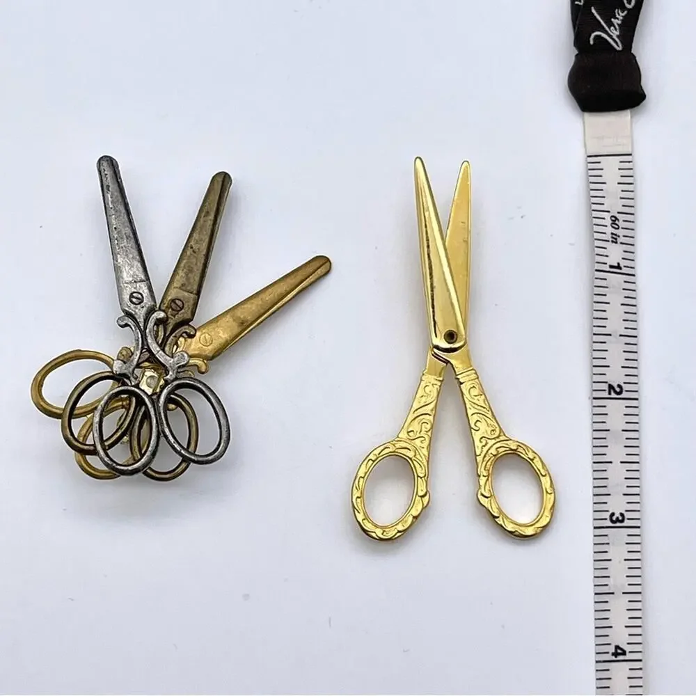Vintage JJ Jonette Scissor Brooch Pin + Multi-Scissor Cluster Brooch - Set of 2